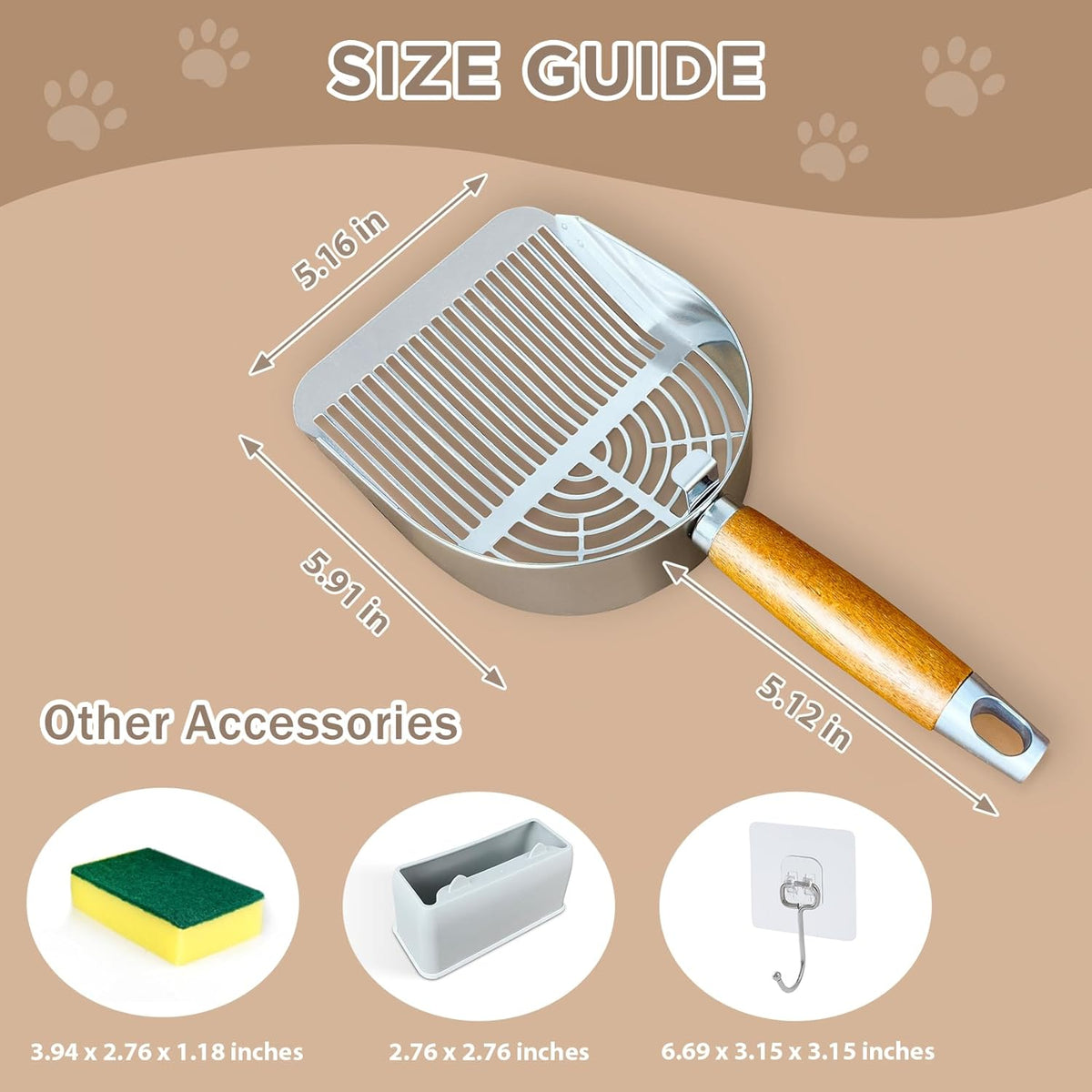 Cat Litter Scoop, Litter Scooper, Metal Cat Litter Scoop, Stainless Steel Cat Litter Scoop, Kitten