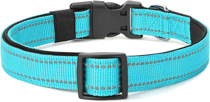 Reflective Dog Collar Padded with Soft Neoprene Breathable Quick Release Basic Dog Collars for
