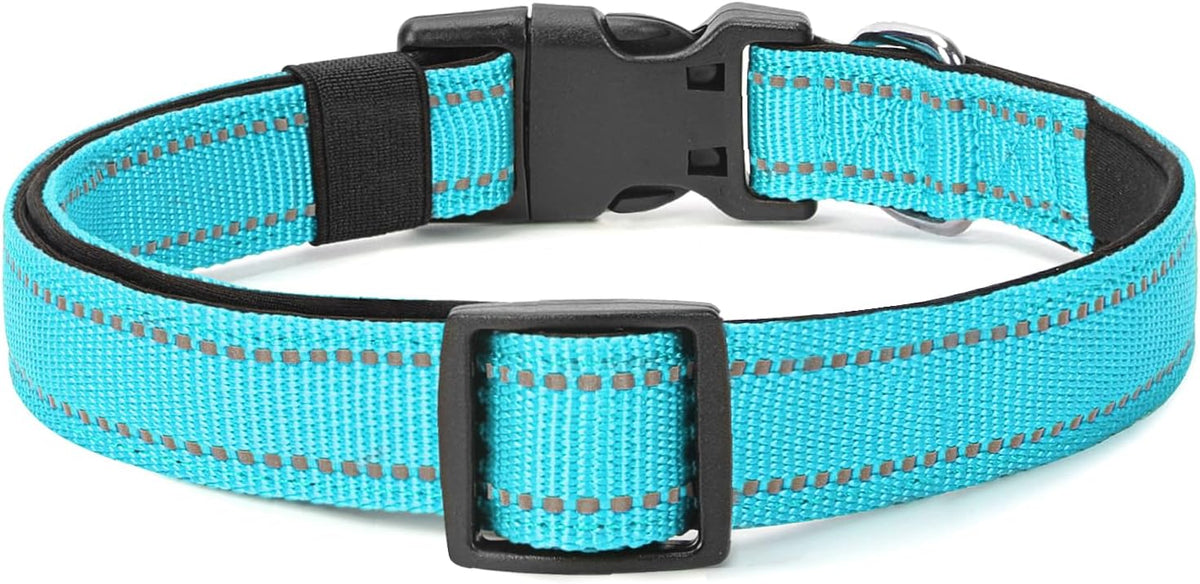 Reflective Dog Collar Padded with Soft Neoprene Breathable Quick Release Basic Dog Collars for