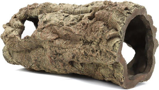 Reptile Terrarium Hideout Decor, Resin Wood Hide Decor for Reptiles, Fish, Amphibians, Small