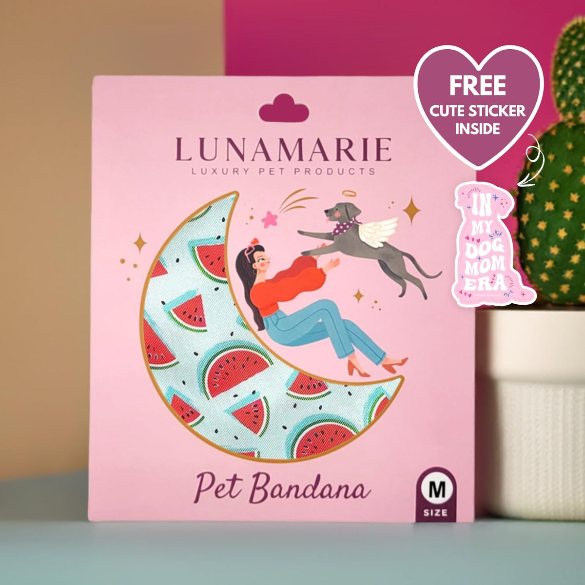 LunaMarie - Luxury Pet Birthday Bandanas -Premium & Silky Poly Fabric | 100% Handmade | Custom