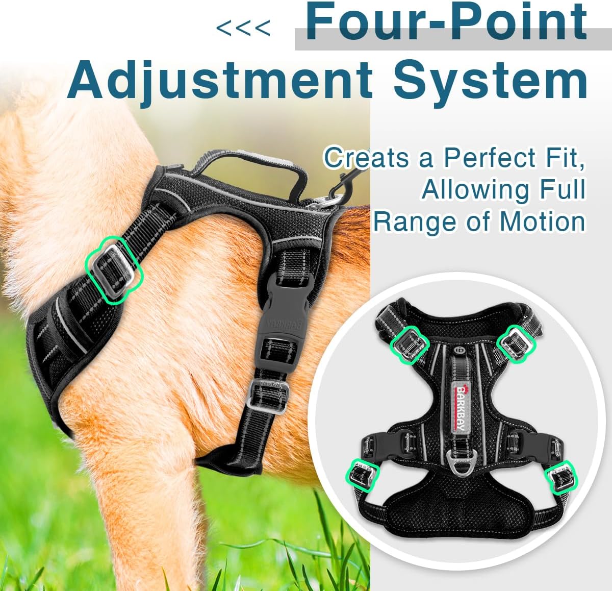 BARKBAY Dog Harness No Pull with ID Tag Pocket - Heavy Duty, Reflective, Easy Control for Large