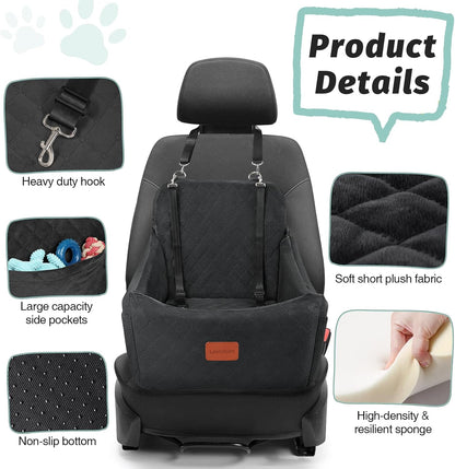 Dog Car Seat for Dogs Up to 35lbs,Fully Detachable and Washable,Memory Foam Covered Soft