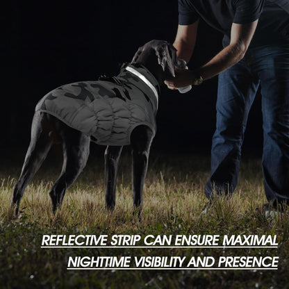 FUAMEY Dog Coat for Small Dogs,Waterproof Dog Winter Jacket with Harness Built in Puppy Cold