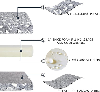 VANKEAN Reversible Cool and Warm Dog Bed Mat for Crates - Stylish Pad With Waterproof Inner Linings