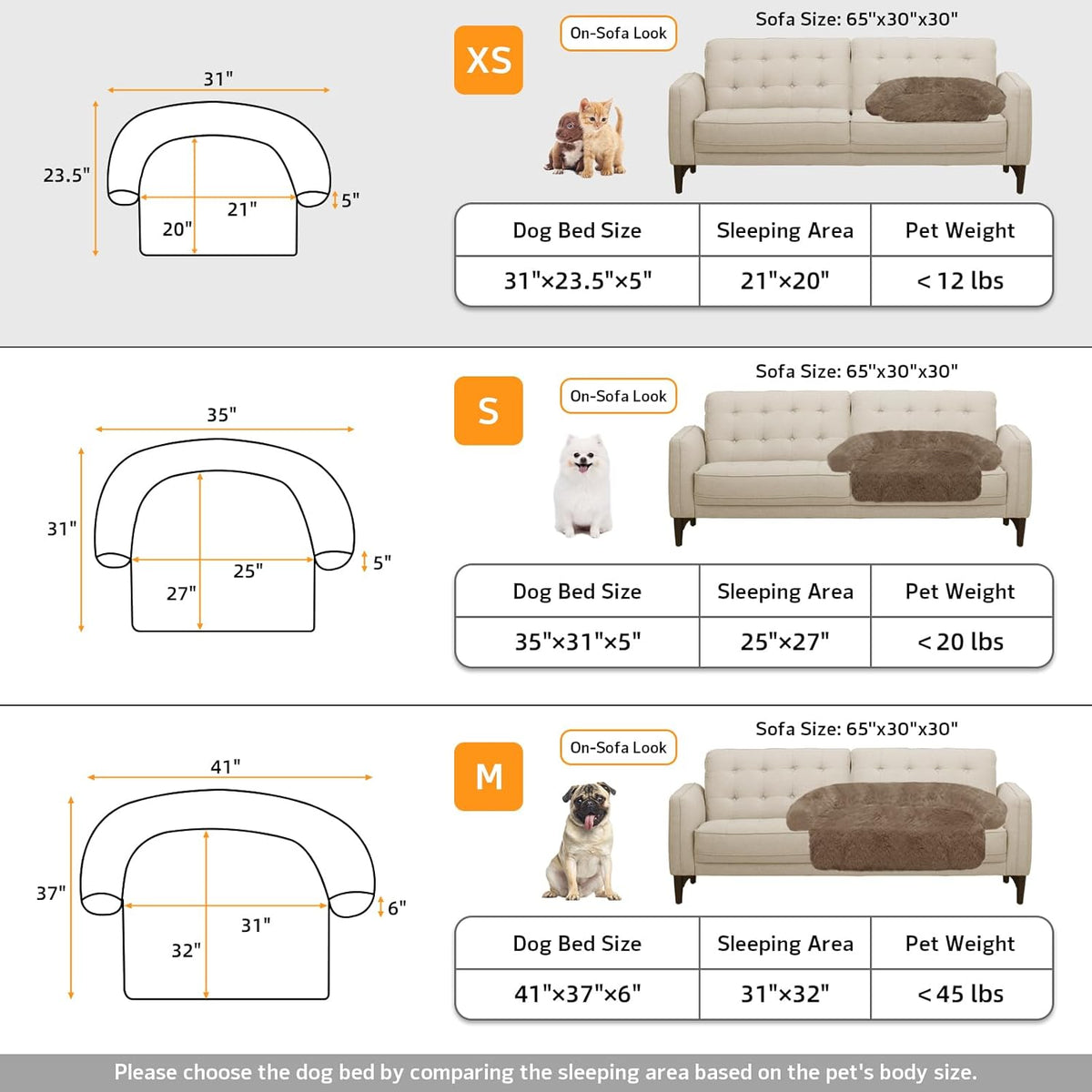 Calming Dog Bed Fluffy Plush Dog Mat for Furniture Protector with Removable Washable Cover for