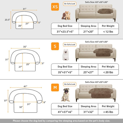 Calming Dog Bed Fluffy Plush Dog Mat for Furniture Protector with Removable Washable Cover for