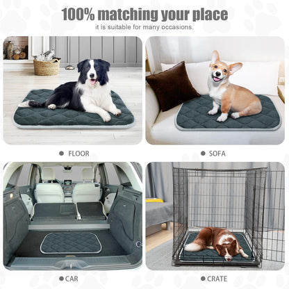 furrybaby Dog Bed Mat Flat Crate Mat with Anti-Slip Bottom Machine Washable Pet Kennel Pad for Dog