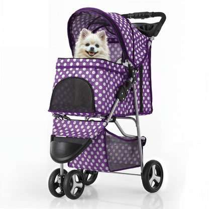 MoNiBloom 3 Wheels Pet Dog Cat Stroller for Small Medium Dogs Cats, Foldable Jogger Stroller