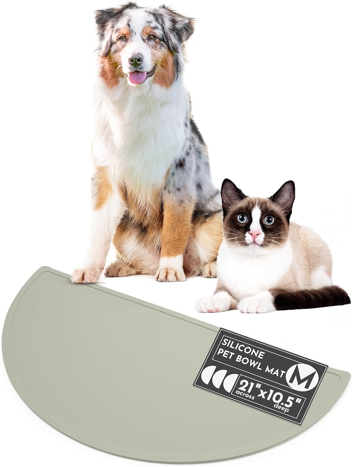 Waterproof Silicone Pet Food Mat - Non-Slip, Spill-Proof Feeding Mats for Floors, Raised Edge