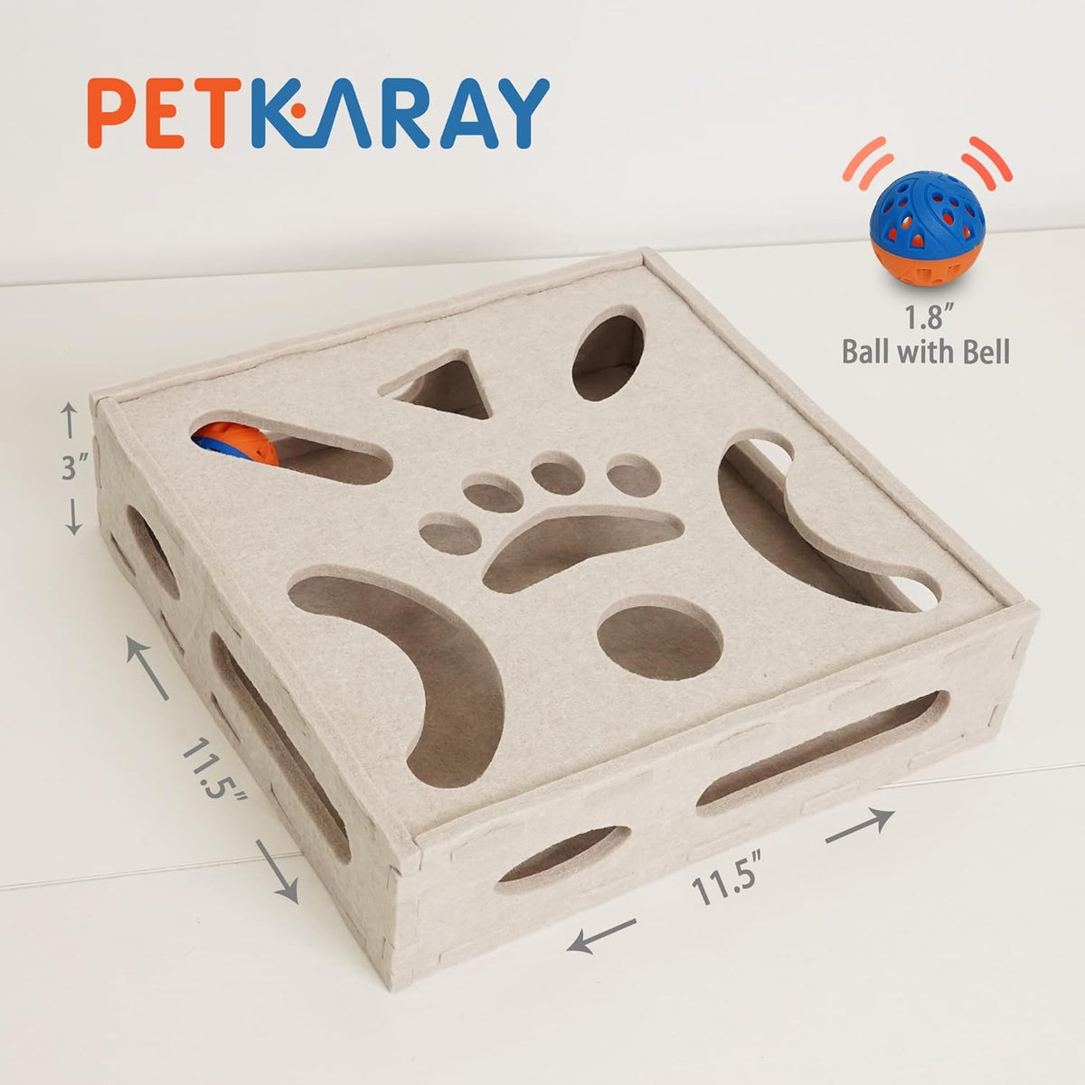 PETKARAY Felt Cat Puzzle Toy, Interactive Cat Toys for Indoor Cats, Interactive Maze for Kitten