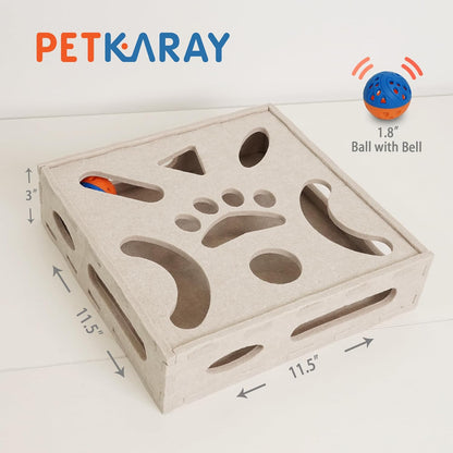 PETKARAY Felt Cat Puzzle Toy, Interactive Cat Toys for Indoor Cats, Interactive Maze for Kitten