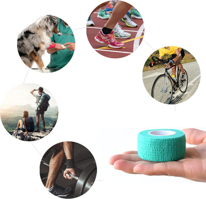 9 Pack 1" x 5 Yards Self Adhesive Bandage Wrap Self Stick Wrap for Ankle, Wrist, Finger, Sports