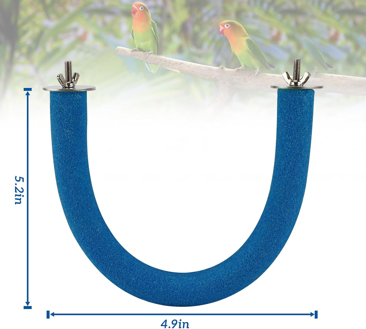 Rypet Parrot Perch Rough-surfaced - Quartz Sands Bird Cage Perches for Small Parakeets Cockatiels