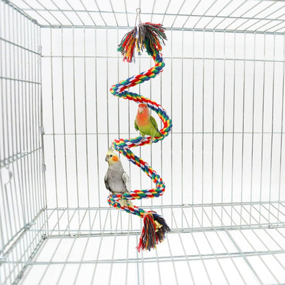 Bird Rope Perch & Birds Swing Set - Bird cage Accessories, 40‘’ Rope perches for Conures