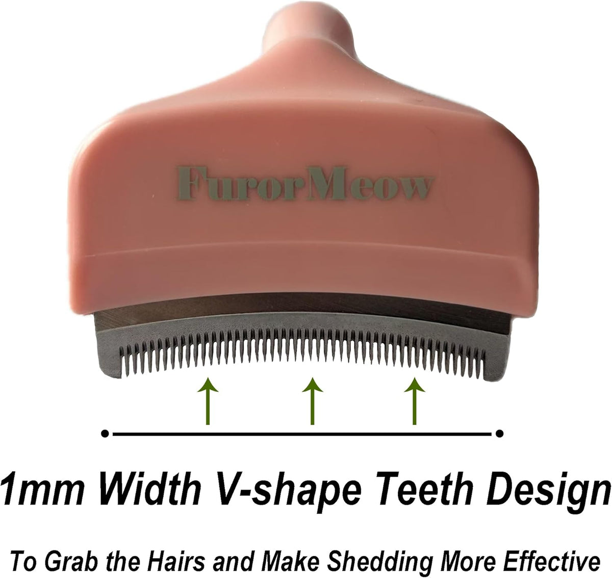 Pet Deshedding Tool with Curve Blade, Cat Grooming Brush, Tight V-shaped Teeth Shedding Comb for