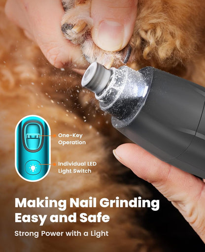 oneisall Quiet Dog Clippers for Grooming LED Light, Cordless Dog Grooming Kit 4 in 1, 2000mAh Pet