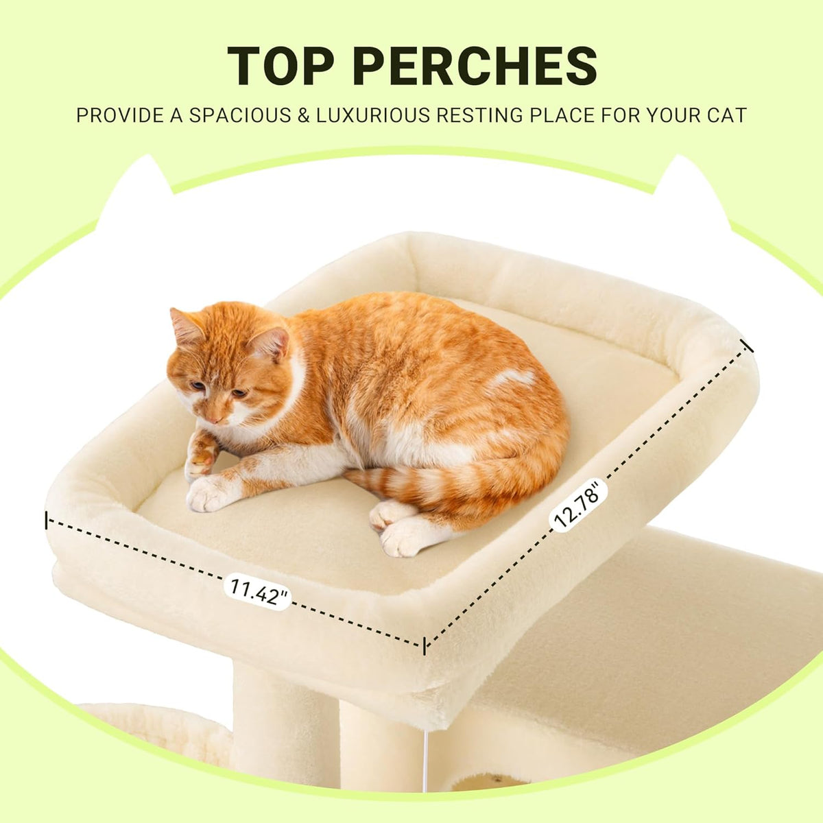 Allewie 64 Inches Cat Tree Tower/Multi-Level Activity Center for Indoor Big Felines/2 Plush