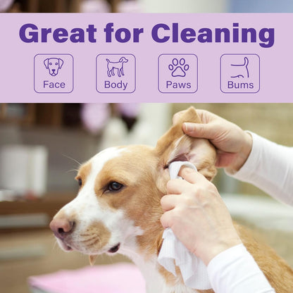 PrimePets 400pcs Dog Wipes for Paws and Butt, Large Pet Wipes for Dogs, Dog Wipes Cleaning
