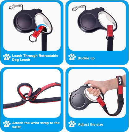 PetBonus Short Dog Leash, Safety Wrist Strap for Retractable Dog Leash, Reflective Design and