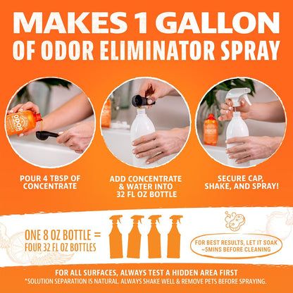 Angry Orange Pet Odor Eliminator for Home - 8oz Dog and Cat Pee Smell Remover for Carpet, Grass