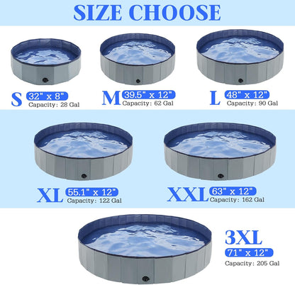 Foldable Dog Bath Swimming Pool Plastic Kiddie Pool Professional Tub Collapsible Grooming Bathtub