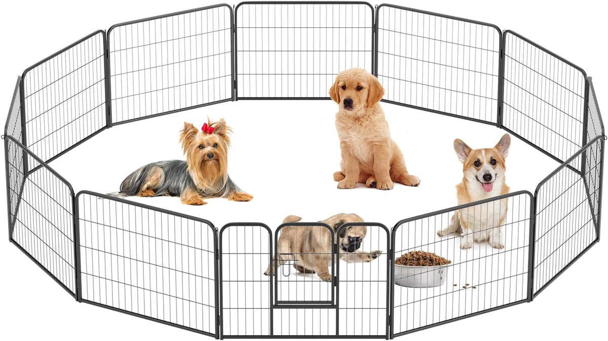 BestPet | Dog Playpen | 24 Inch, 12 Panels | Heavy Duty Metal Pet Exercise Pen | Indoor Outdoor