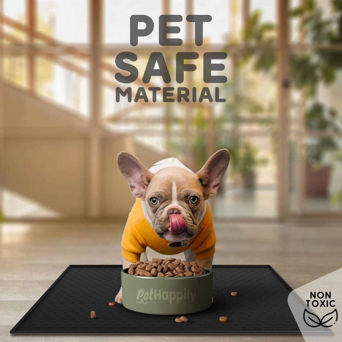 Dog Food Mat - 28x18 Raised Edges Dogs Mat for Food and Water Prevent Spill, Waterproof Cat Food