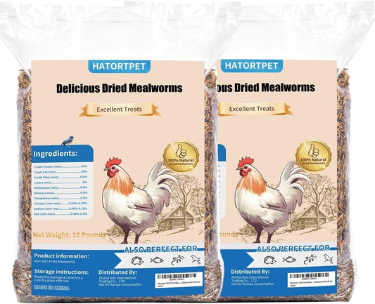 Dried Mealworms 20LB Pure Natural Non-GMO Mealworms for Chickens High Protein Chickens Feed Meal