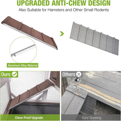 Gutinneen 2-Story Rabbit Hutch with Chew-Proof Ramp & Leak-Proof Trays - Indoor/Outdoor 39.3"