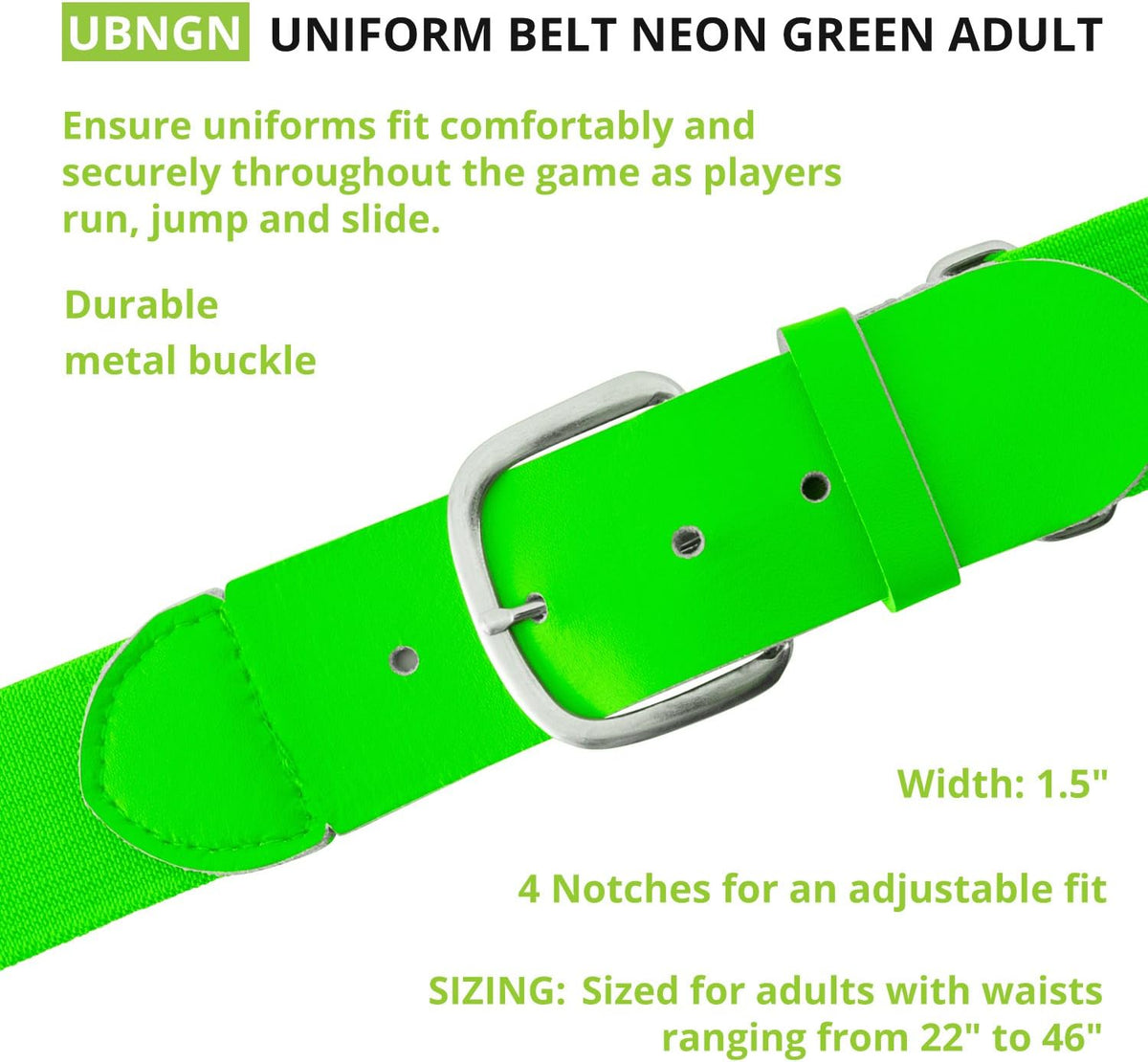Champion Sports Baseball/Softball Uniform Belt, Comfort Stretch Fit Durable Syntex Tab - Youth &