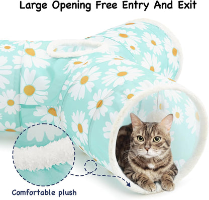 Tempcore Pet Cat Tunnel Tube Cat Toys 3 Way Collapsible, Cat Tunnels for Indoor Cats，Kitty Tunnel