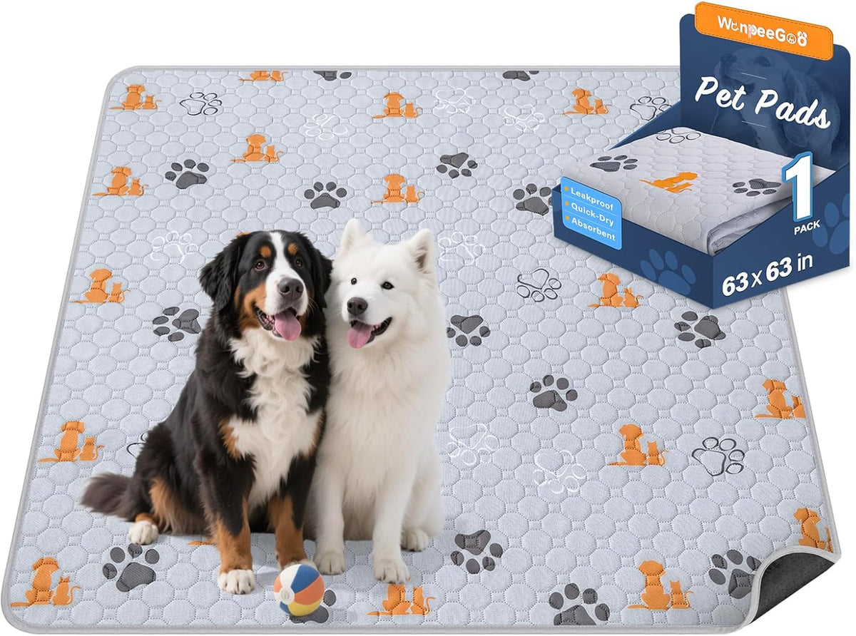 Washable Pee Pads for Dogs, 1 Pack Absorbent Reusable Training Dog Pads Pet Puppy Pads, Non-Slip