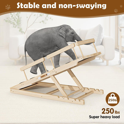 Dog Ramp for Couch, Bed or Car, Wooden 55" Long Pet Stairs for Small & Large Old Dogs & Cats, Hold