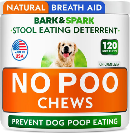 No Poo Chews for Dogs - Coprophagia & Stool Eating Deterrent with Probiotics, Digestive Enzymes &