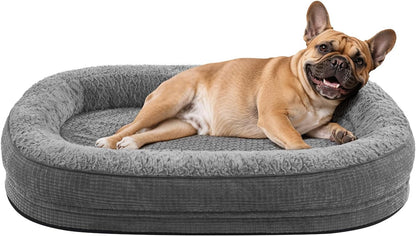 JOEJOY Orthopedic Dog Bed for Medium Dogs, Egg-Crate Memory Foam Pet Bed with Bolster Sides