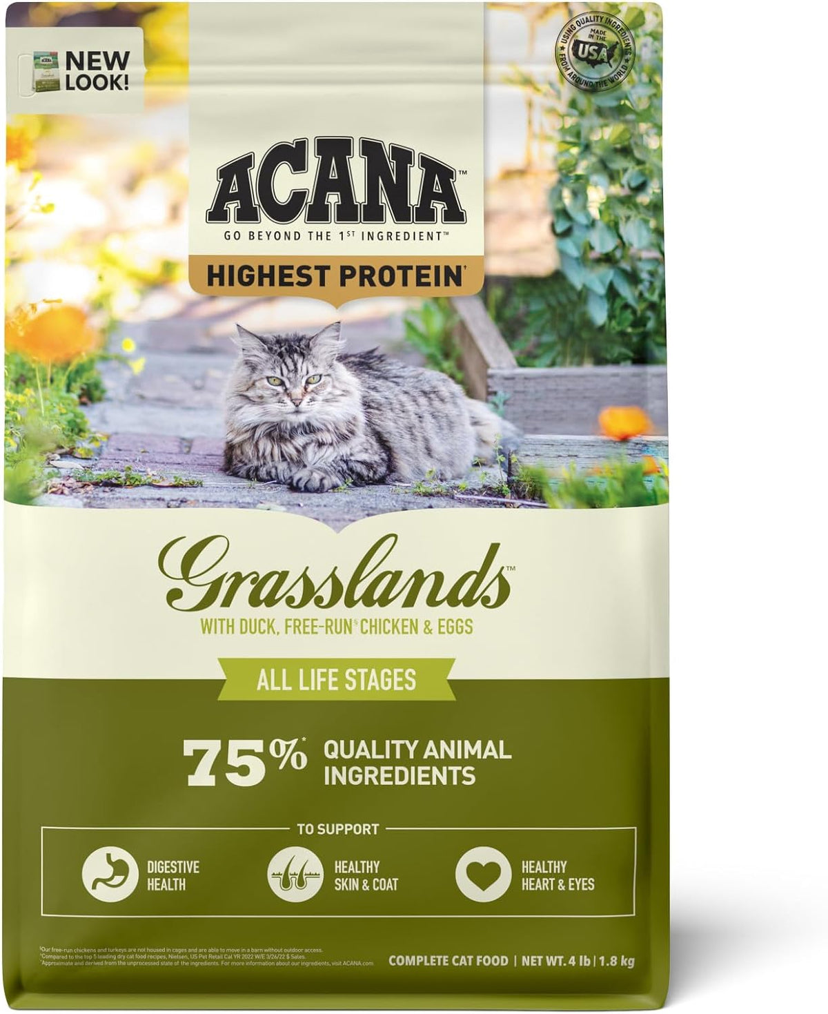 ACANA Highest Protein Grasslands Grain-Free Dry Cat Food, Duck, Free-Run Chicken and Eggs Cat Food