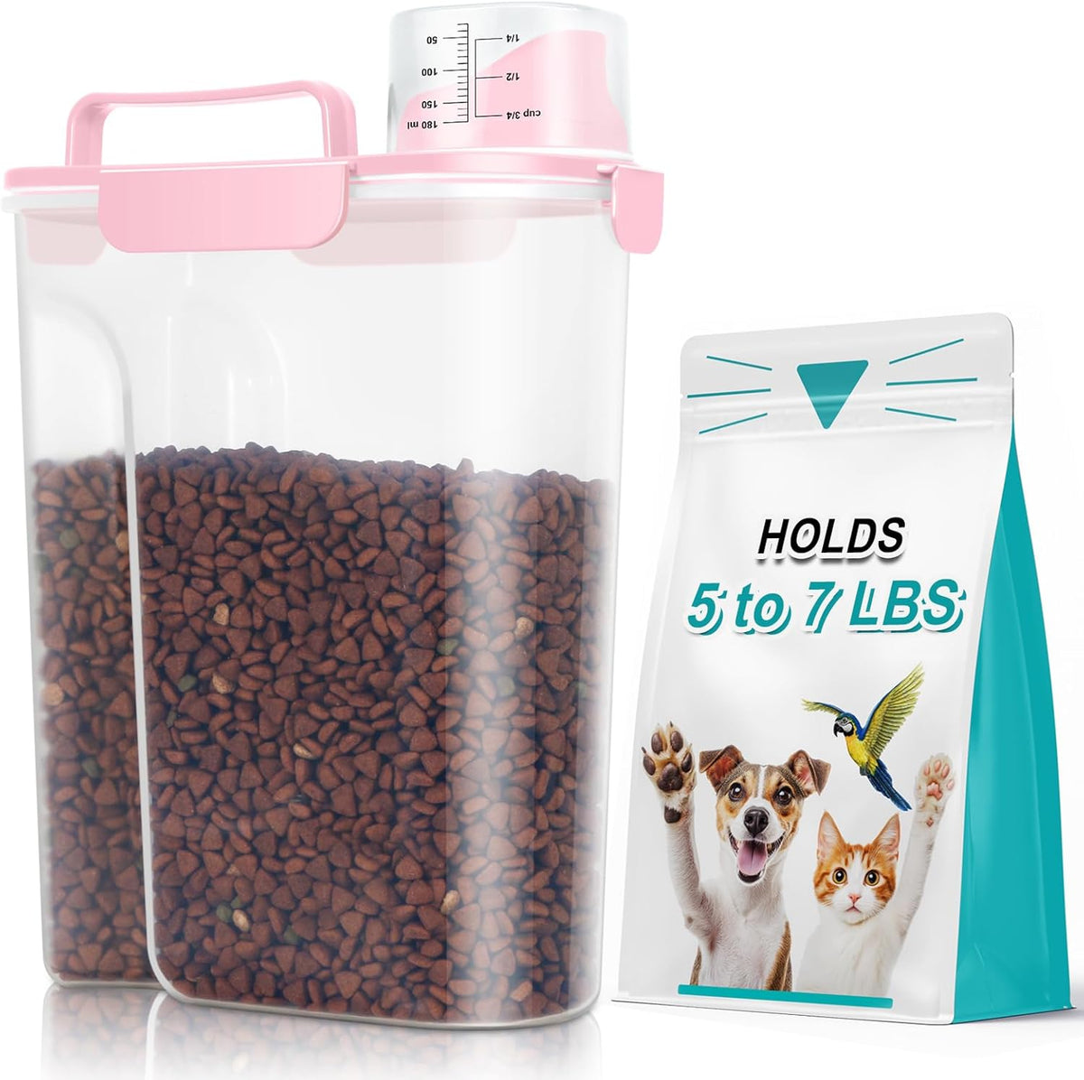 TBMax Cat Dog Food Container 5 to 7 lbs, Secondary Pet Food Storage Beyond a Large Dog Food Bin for