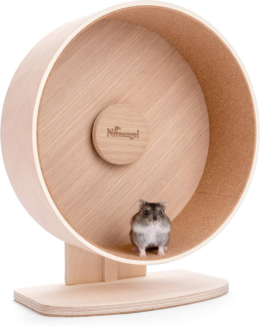 Niteangel Wooden Hamster Exercise Wheel: - Silent Hamster Running Wheel for Hamsters Gerbil Mice