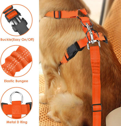 Lukovee Dog Seat Belt for Car, Adjustable Dog Car Harness for Large Medium Small Dogs, Soft Padded