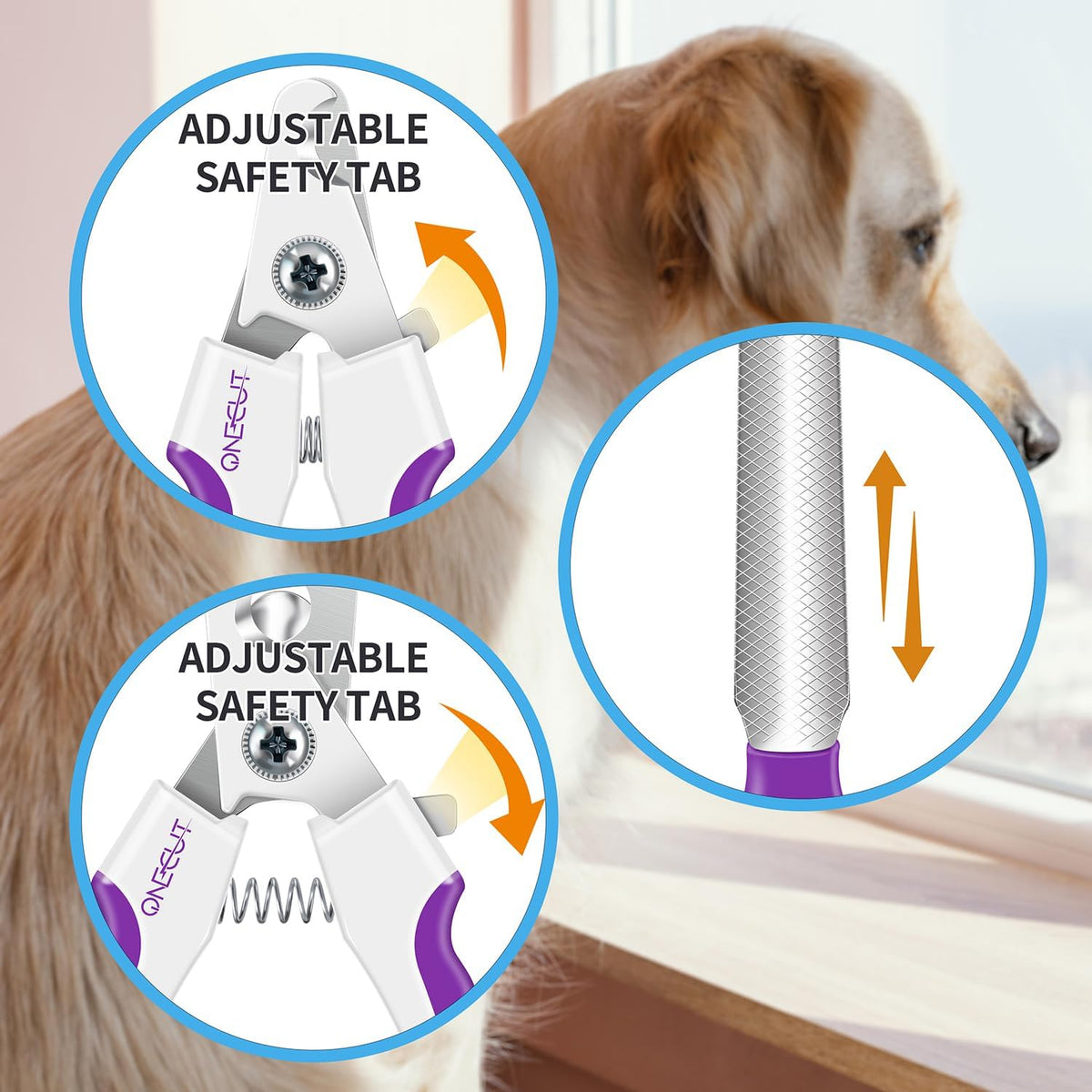 OneCut 4.7" Small Dog & Cat Nail Clipper Stainless Steel Cat Claw Trimmers for Rabbits, Guinea