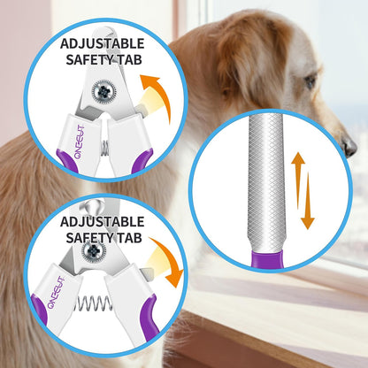 OneCut 4.7" Small Dog & Cat Nail Clipper Stainless Steel Cat Claw Trimmers for Rabbits, Guinea