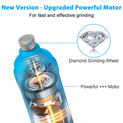 Casfuy Dog Nail Grinder with 2 LED Light - New Version 2-Speed Powerful Electric Pet Nail Trimmer
