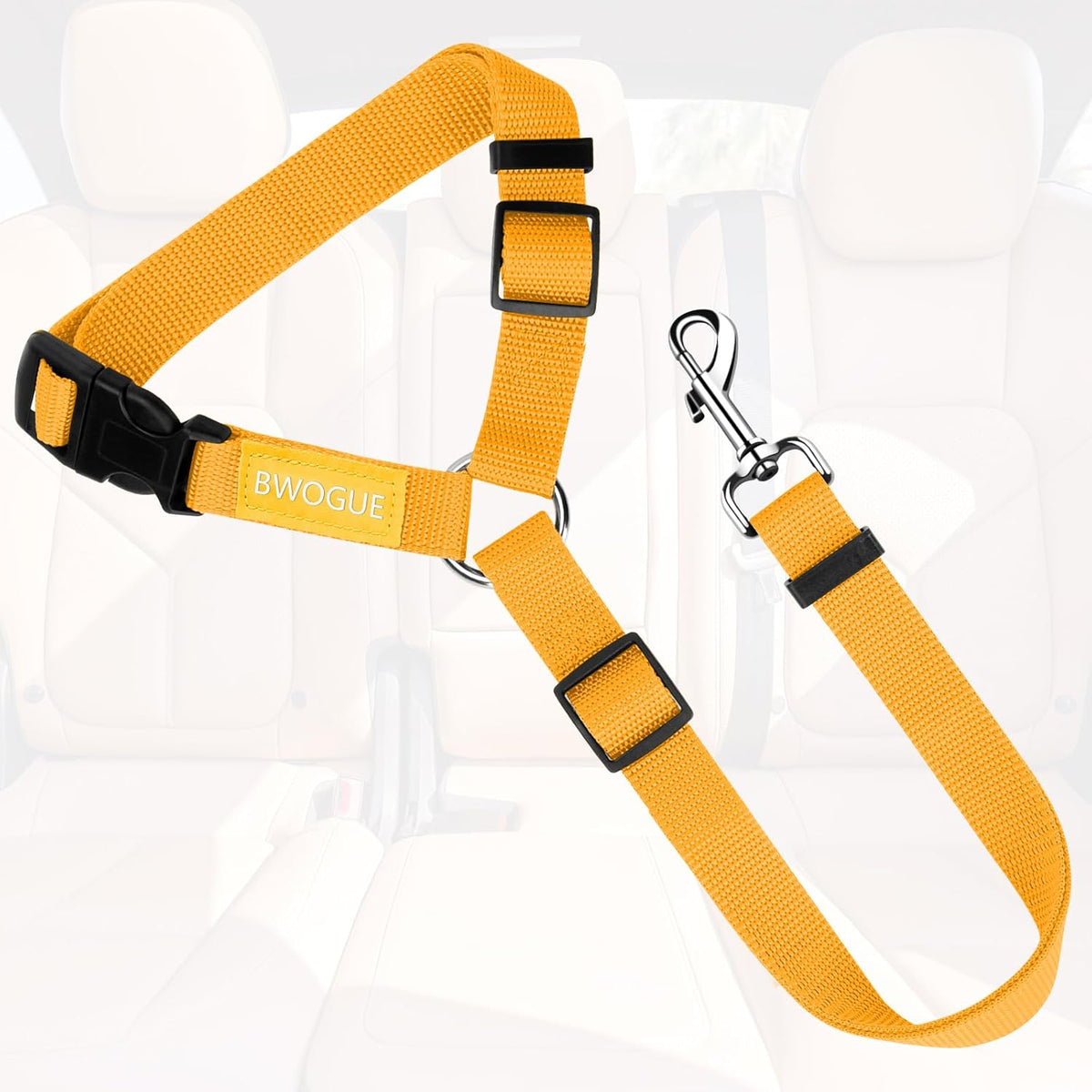 BWOGUE Pet Dog Cat Seat Belts, Car Headrest Restraint Adjustable Safety Leads Vehicle Seatbelt