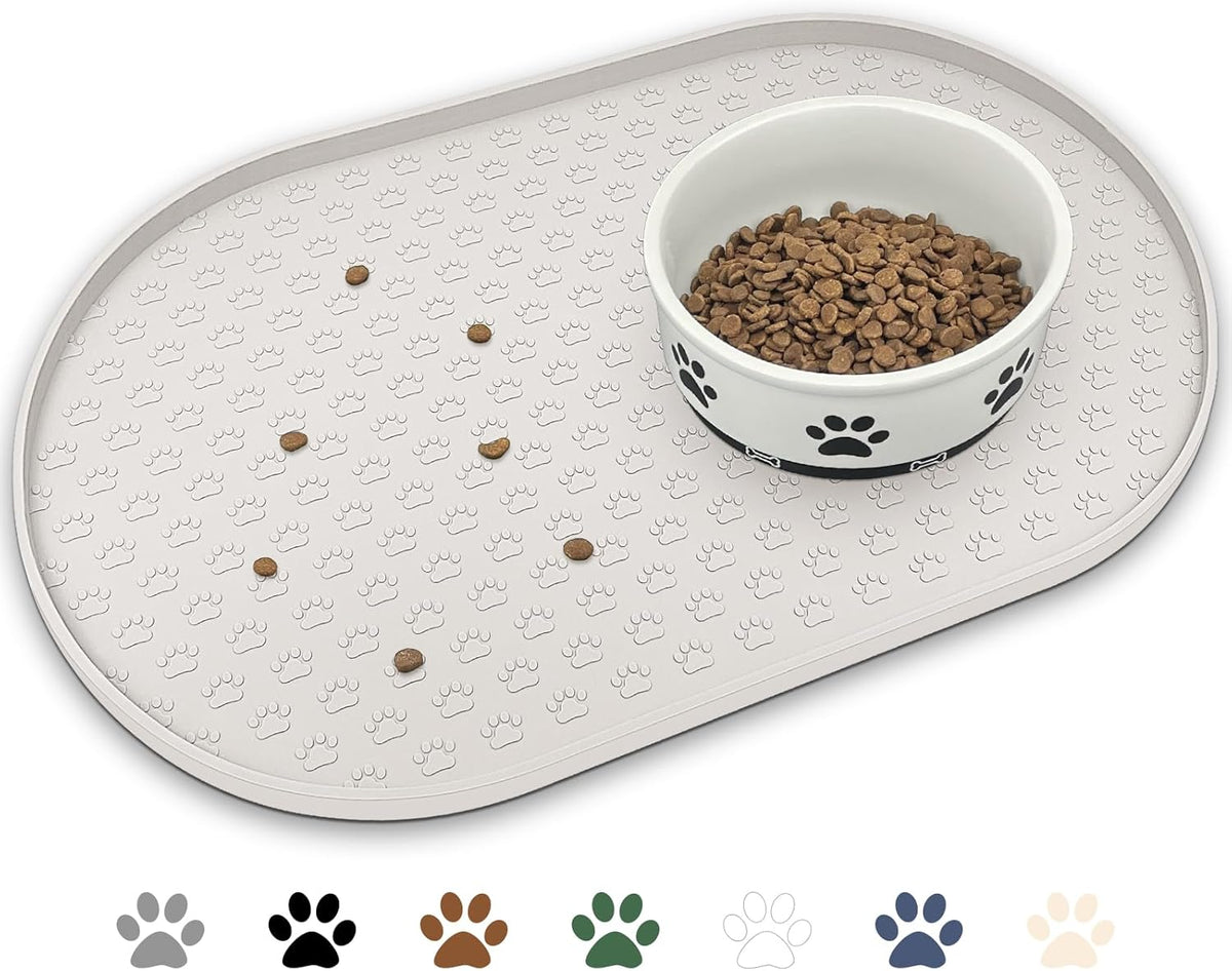 KPWACD Dog Food Mat Anti-Slip Bowl Mats for Food and Water, High-Lips Waterproof Pet Placemat