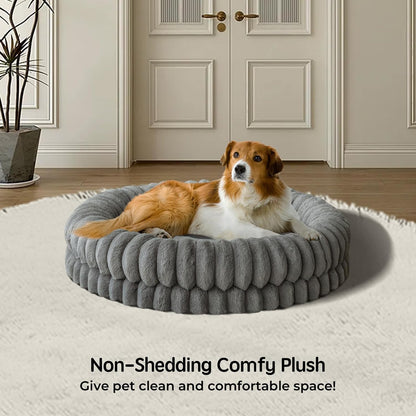 BALANCE Luxury Donut Dog Bed, 36 Inches Round Dog Beds Large Sized Dogs Washable, Orthopedic
