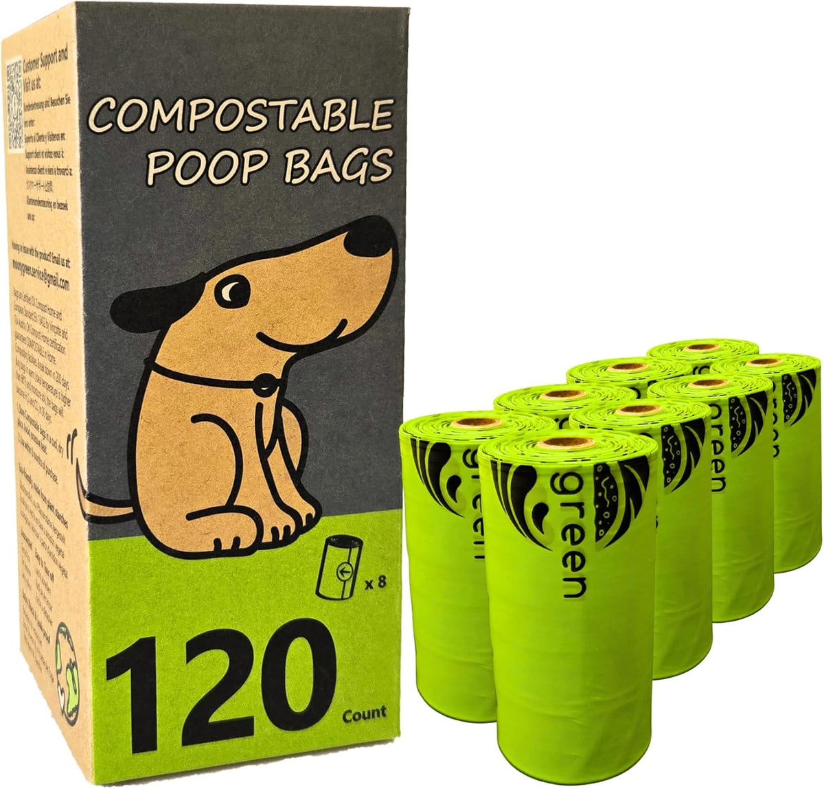 Dog Poop Bag, Compostable Doggie Poop Bags Refills, Eco-Friendly Pet Waste Bags, Vegetable-Based