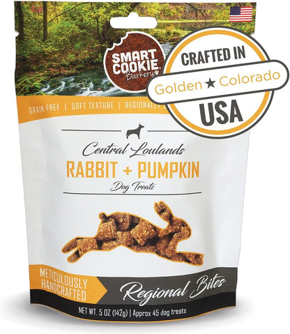 Smart Cookie All Natural Dog Treats - Rabbit & Pumpkin - Training Treats for Dogs & Puppies with
