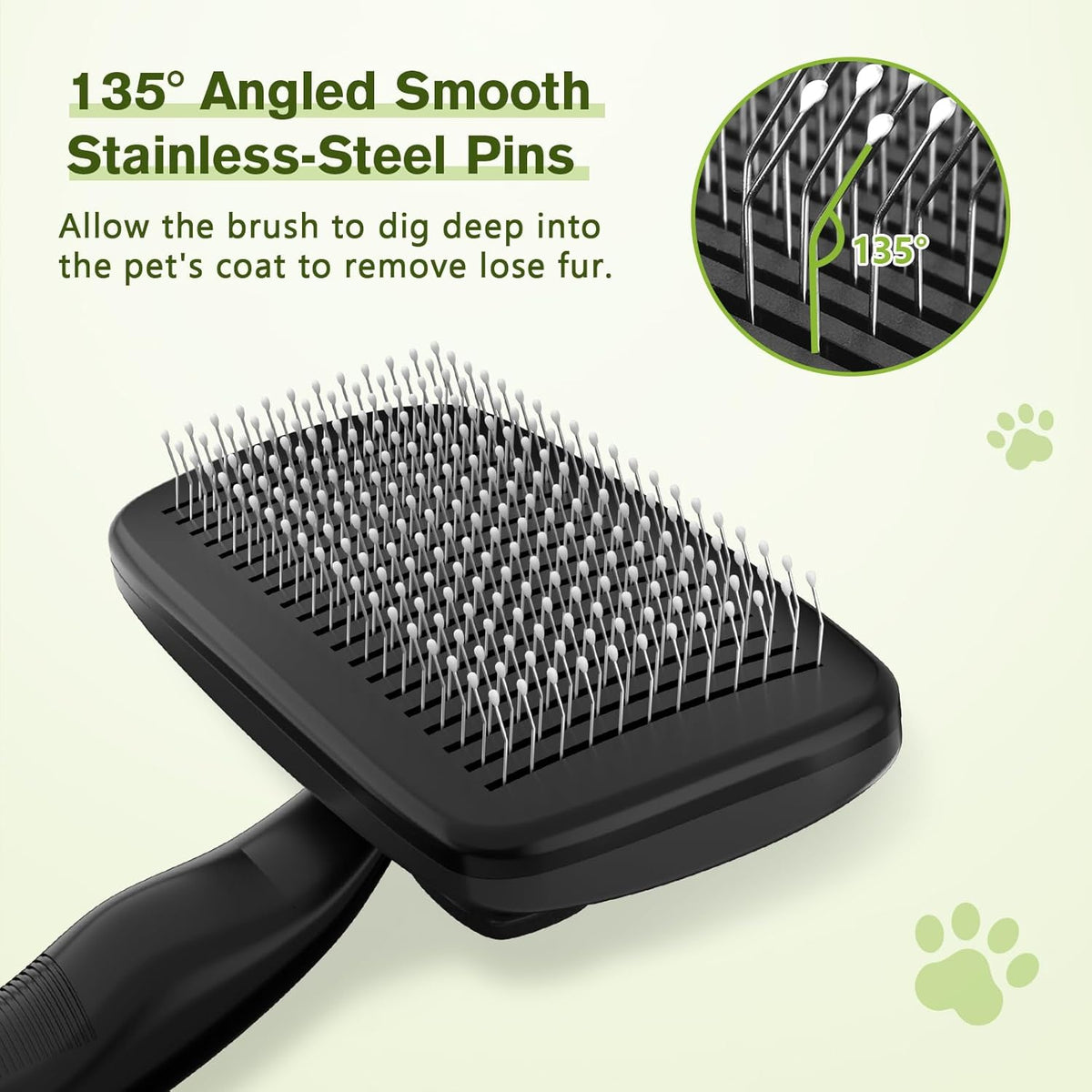 Pecute Self-Cleaning Slicker Brush for Dogs, Cats, Lightweight Dog Brush for Shedding Massaging
