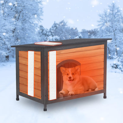 Dog House Outdoor Insulated 34.3" L Dog Kennel 6 Sides All-Round Foam Winter Weatherproof for Small